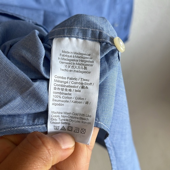J. Crew Secret Wash‎ cotton poplin shirt Large Blue - Picture 11 of 12